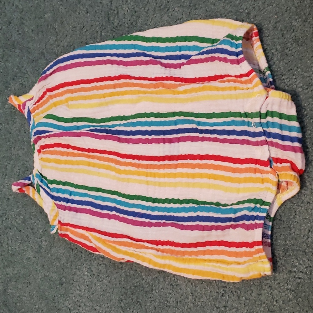 Rainbow stripe bubble romper